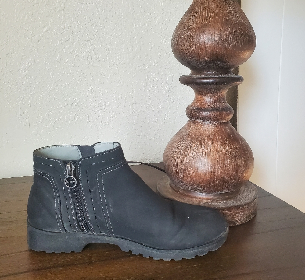 JSport Black Hiking Walking Ankle Boots